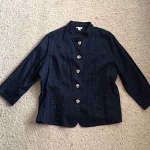 Navy blue linen summer jacket